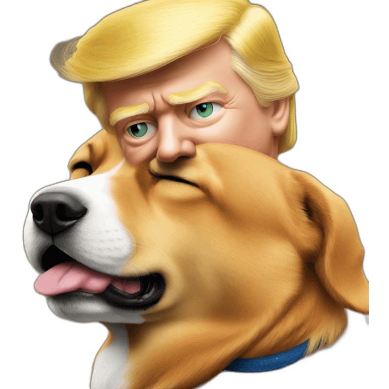 trump kissing a dog emoji