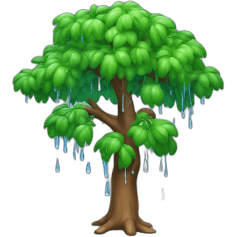 Arbre avec pluie emoji