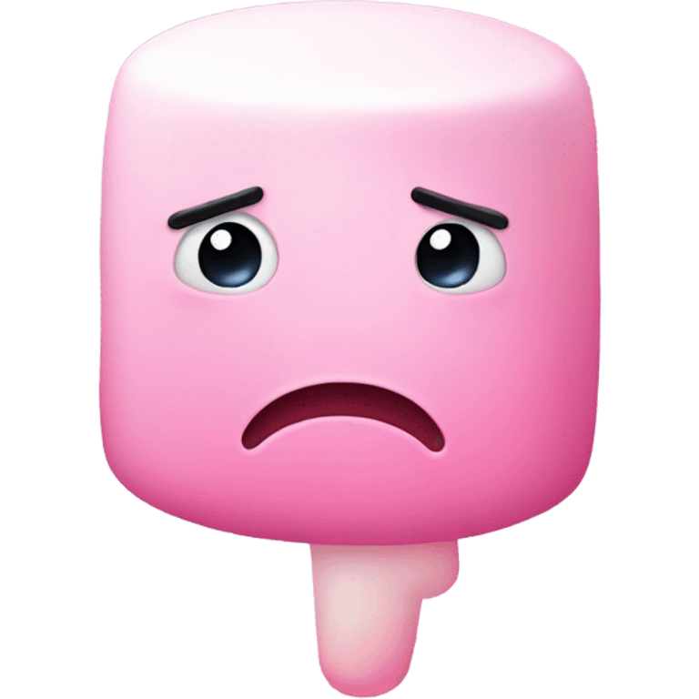 upset pink marshmallow emoji