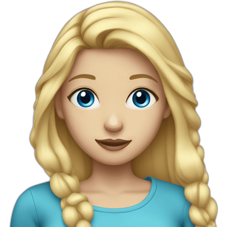 teenage girl with blue eyes and blonde hair emoji