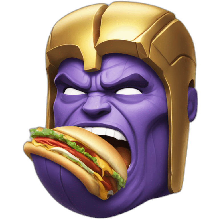 thanos eating a hamburger emoji