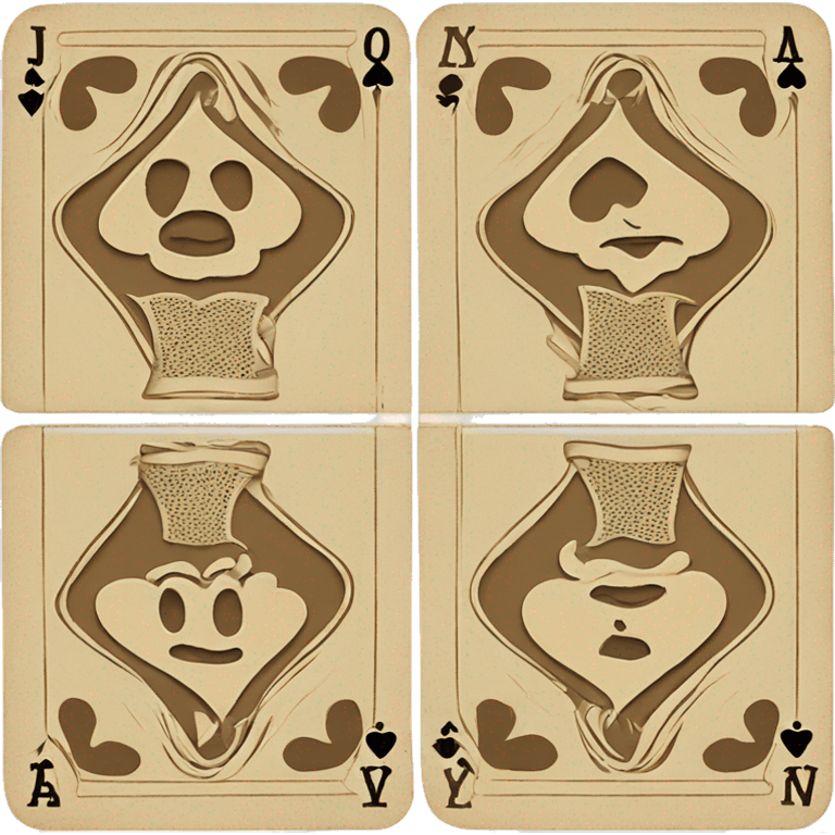 Beige vintage deck of cards emoji