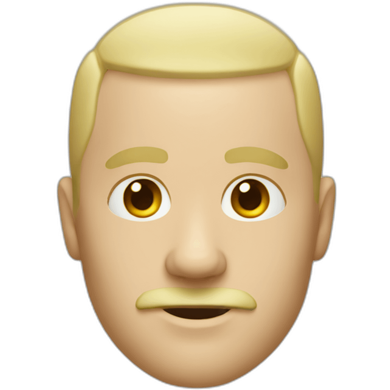 white man with shaved head with blonde mustache emoji