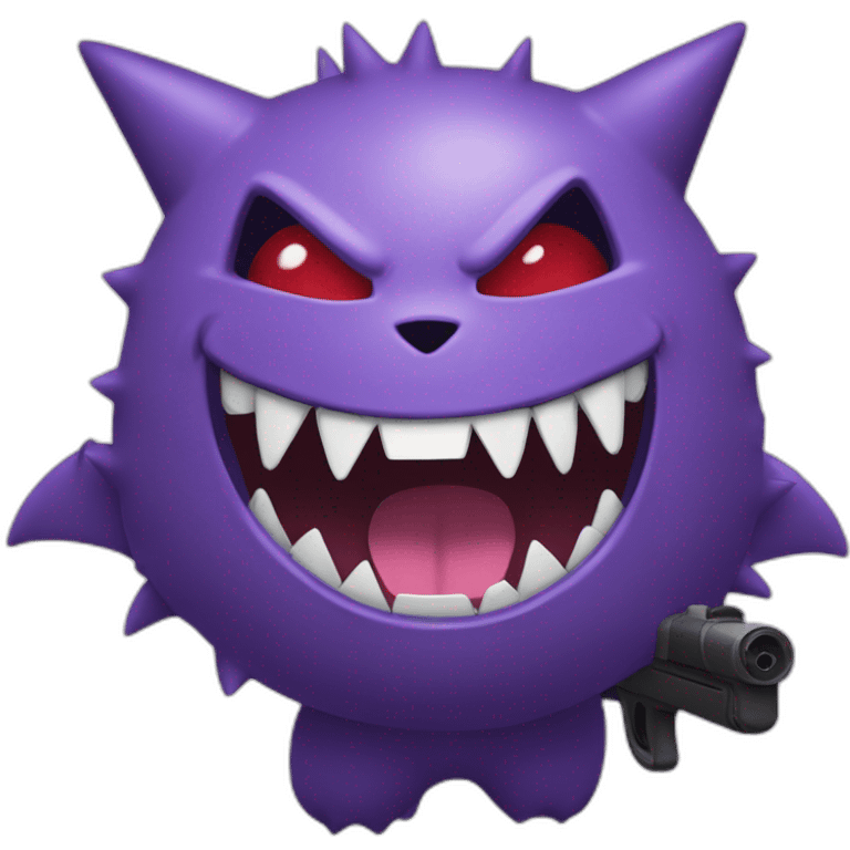 gengar laughing with a gun emoji