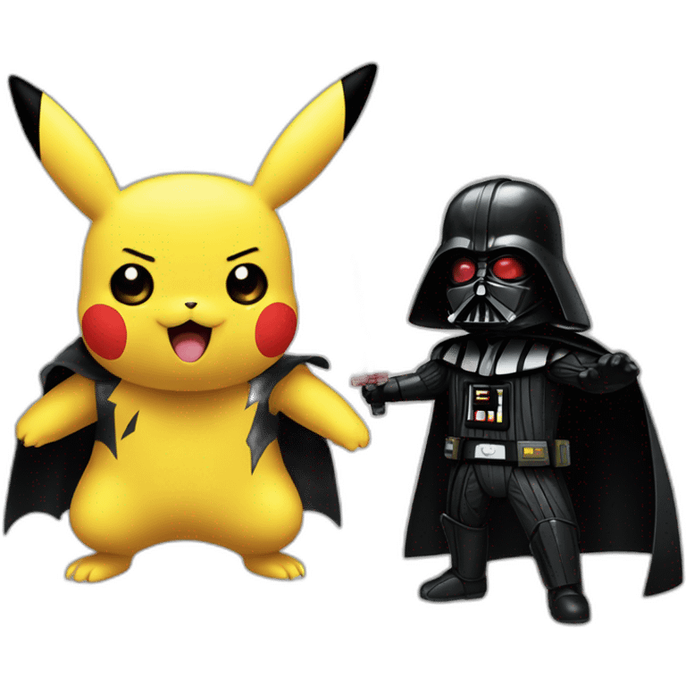 Pikachu vs dark vador emoji