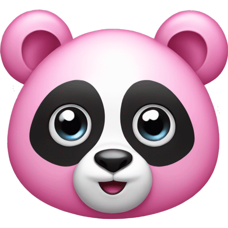 Pink panda with big eyes emoji