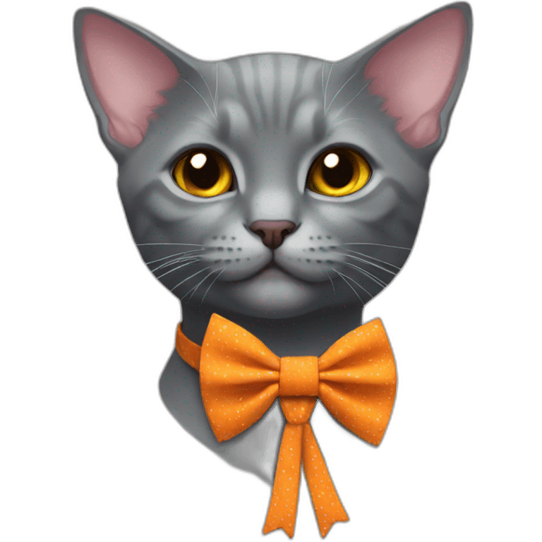 Korat kitten in Halloween bow tie emoji