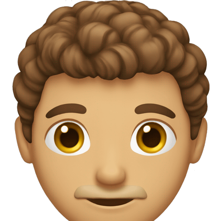 hombre con pelo marron y ojos grandes emoji