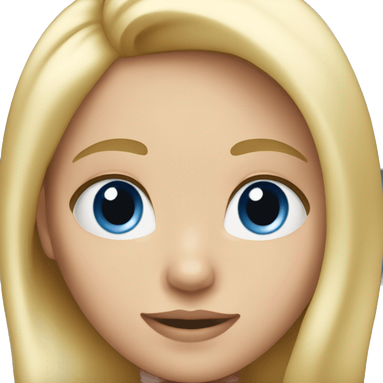 Blond girl blue eyes emoji