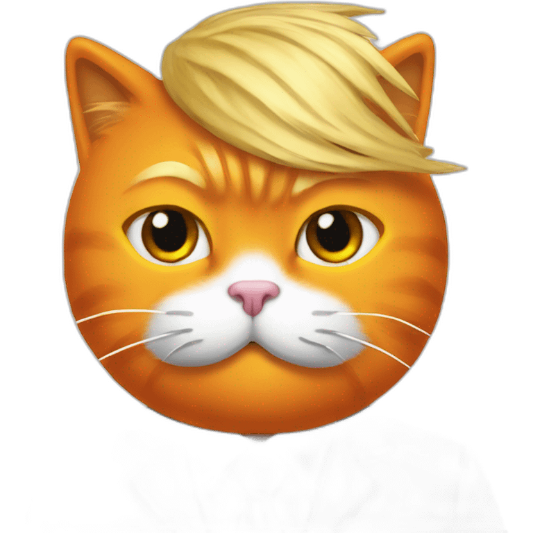 President Donald Trump with an orange cat wig on his head emoji