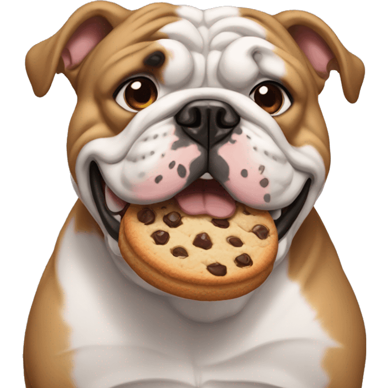  bulldog ingles eat cookie emoji