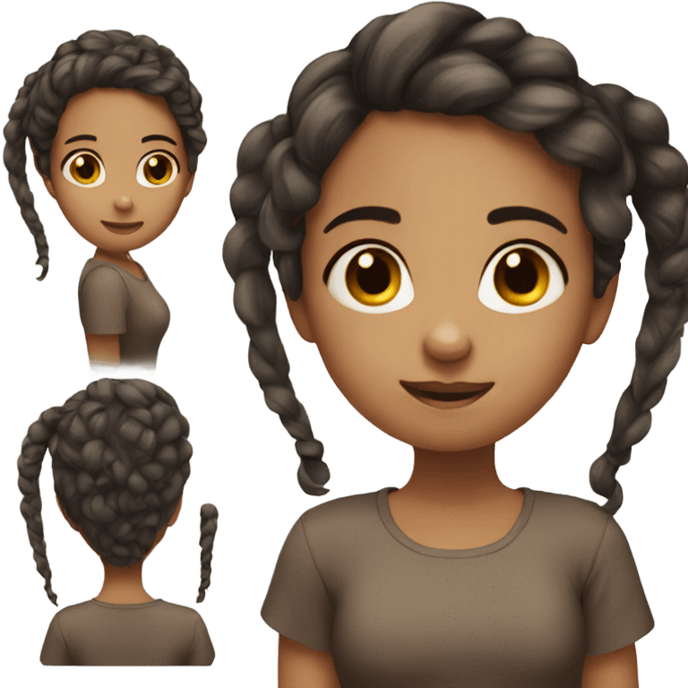 Adorable girl with brunnet long hair emoji