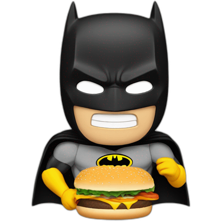 Batman qui mange un burger emoji