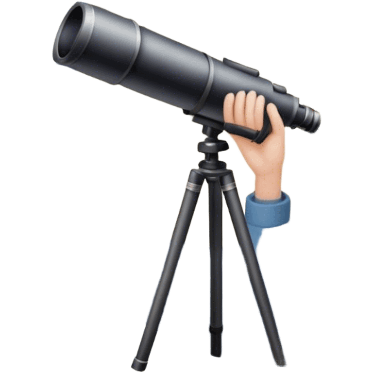 a person looking at the moon using a telescope emoji