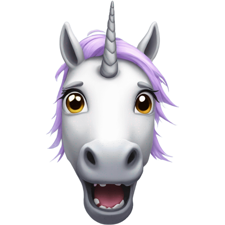 scared unicorn emoji