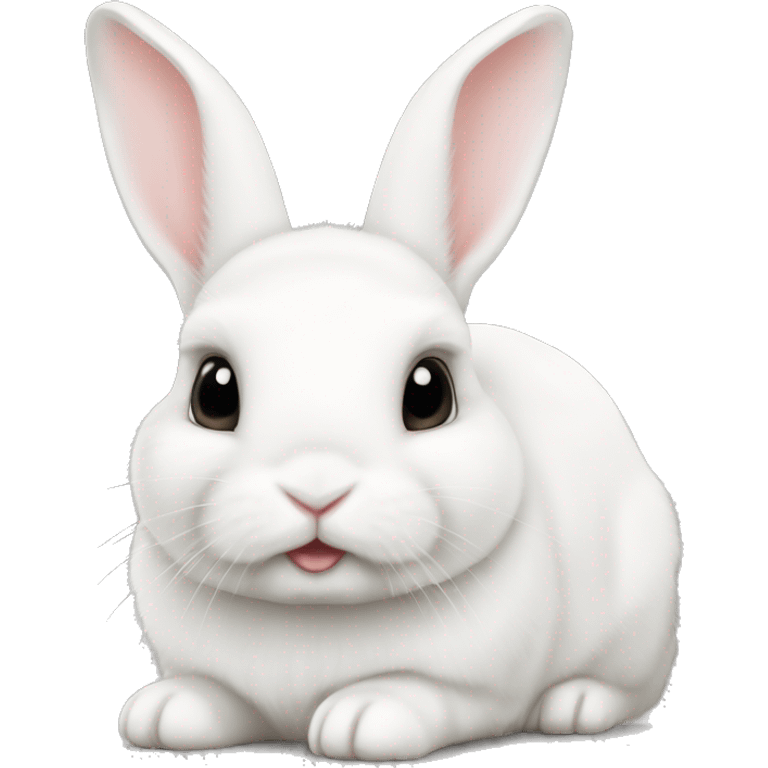 White Netherland dwarf bunny emoji