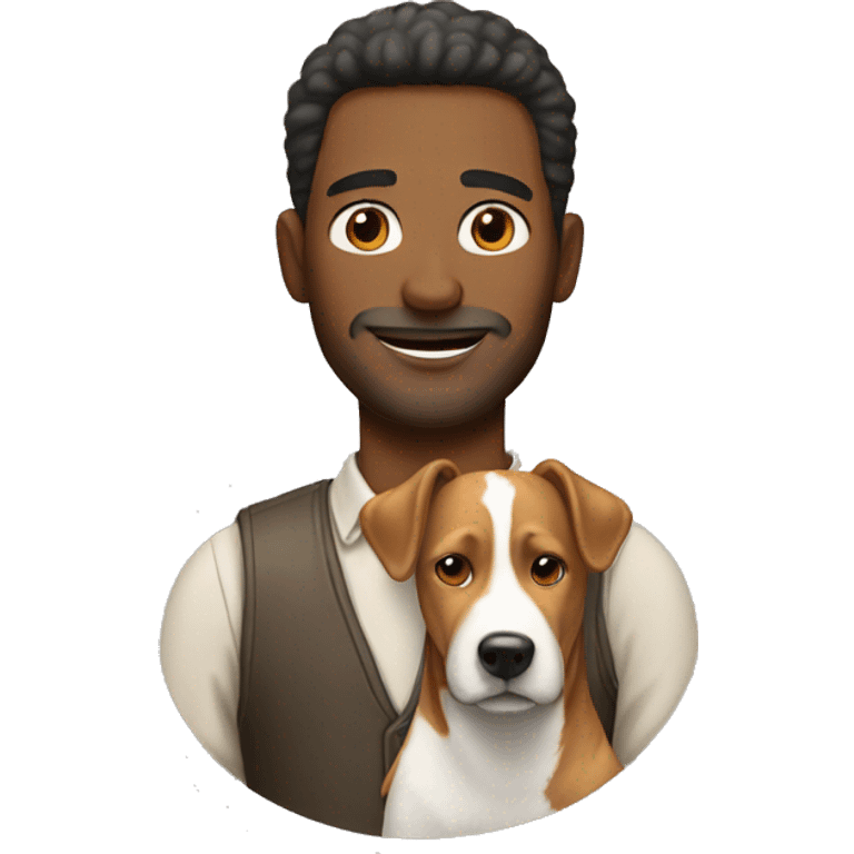 man and dog toghether emoji