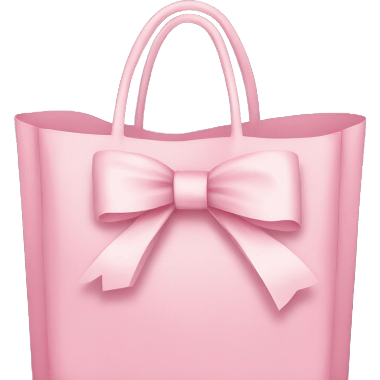 light pink shopping bag with bow emoji