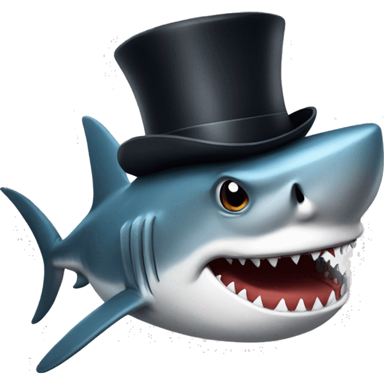 shark with tophat emoji