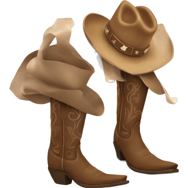 Girly square toed cowboy boots emoji