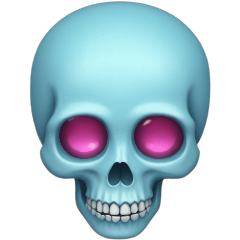 light blue skull with a pink halo emoji