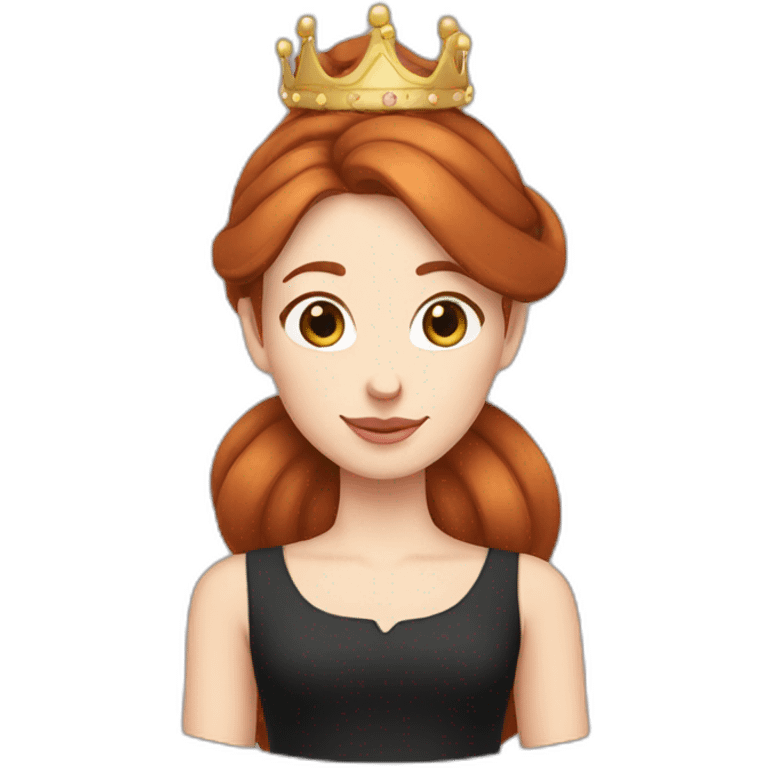 Pancake princess redhead bun crown wearing black emoji