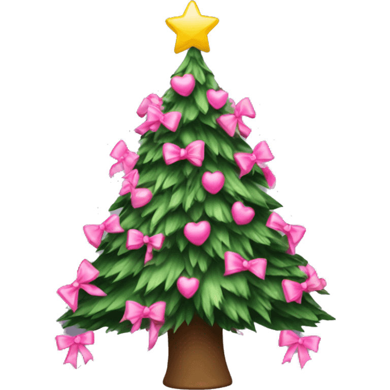 christmas tree with pink bows  emoji