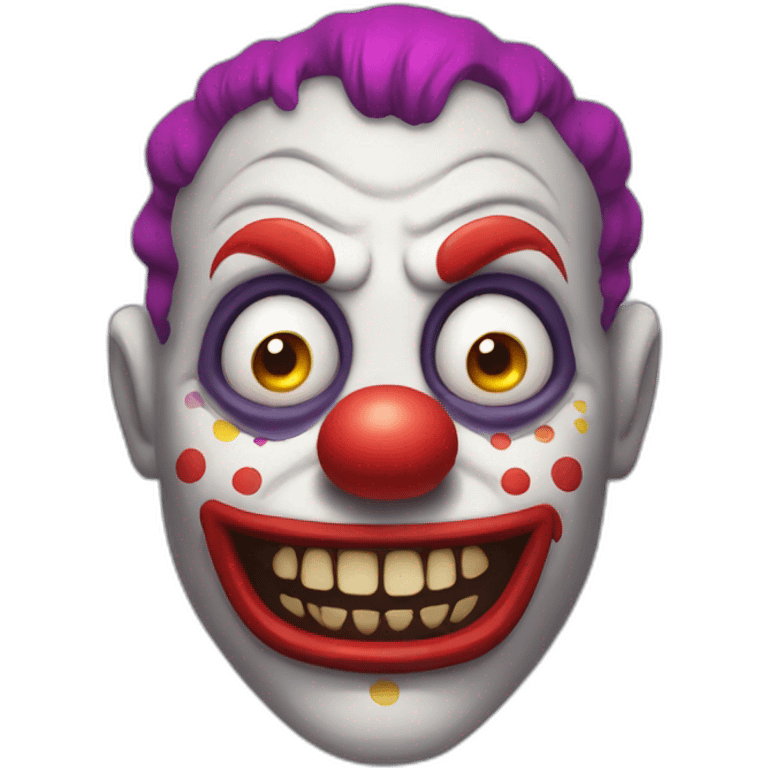 scary clown with colorful hair emoji