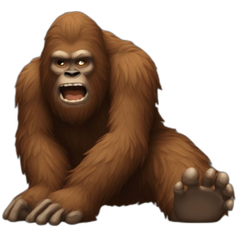 bigfoot lying prone emoji