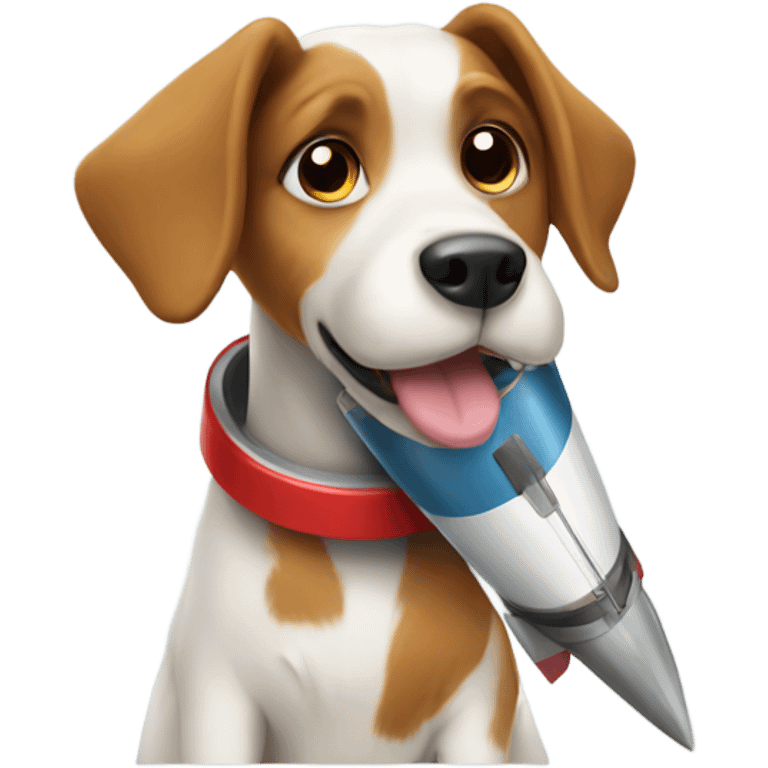 Dog whit rocket emoji