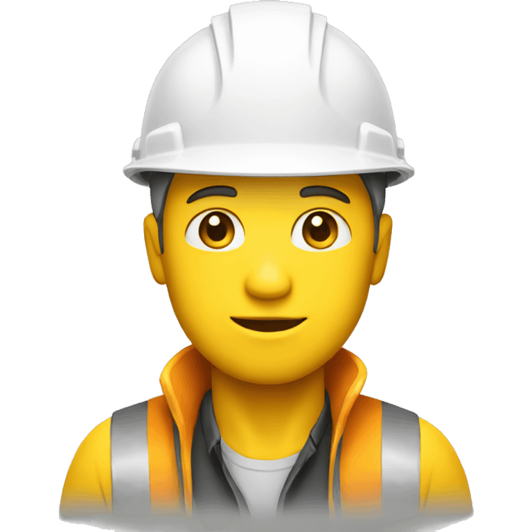 A braver man, white skin, with a construction hat yellow emoji