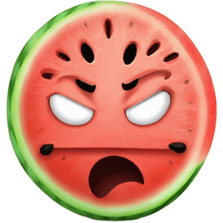 Angry watermelon ￼ emoji