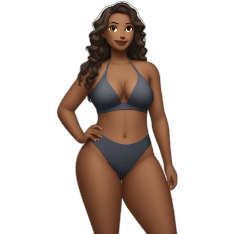 Slim-Thicc woman swimsuit posing (athletic build, perfect body, hourglass figure) emoji