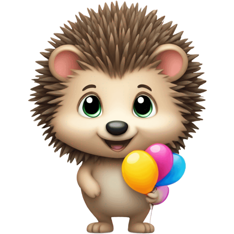 hedgehog with balloon  emoji