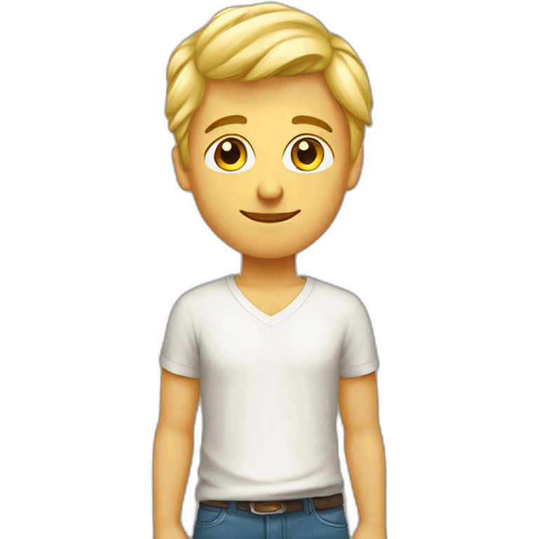 Jeune homme blond sur lama emoji