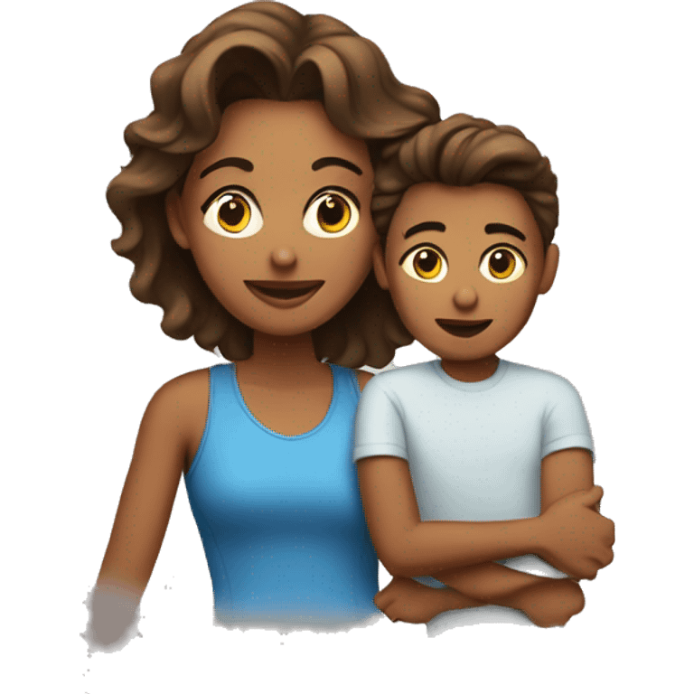 Mother with teenage son emoji