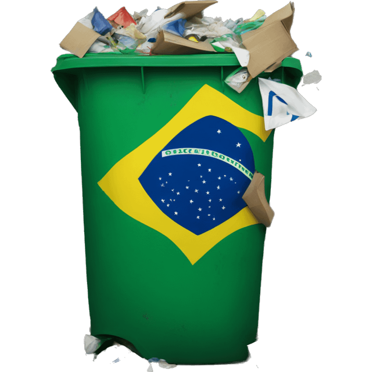 brazil flag in trash emoji