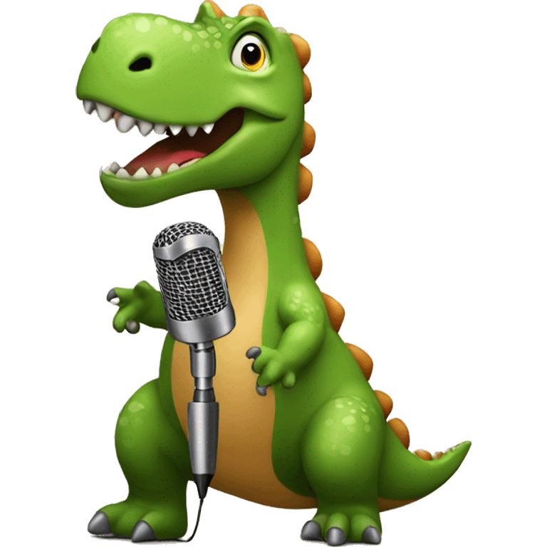 Karaoke singing dinosaur  emoji