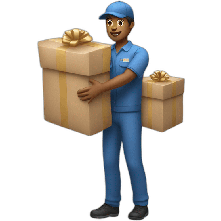 delivery person with a gift  emoji