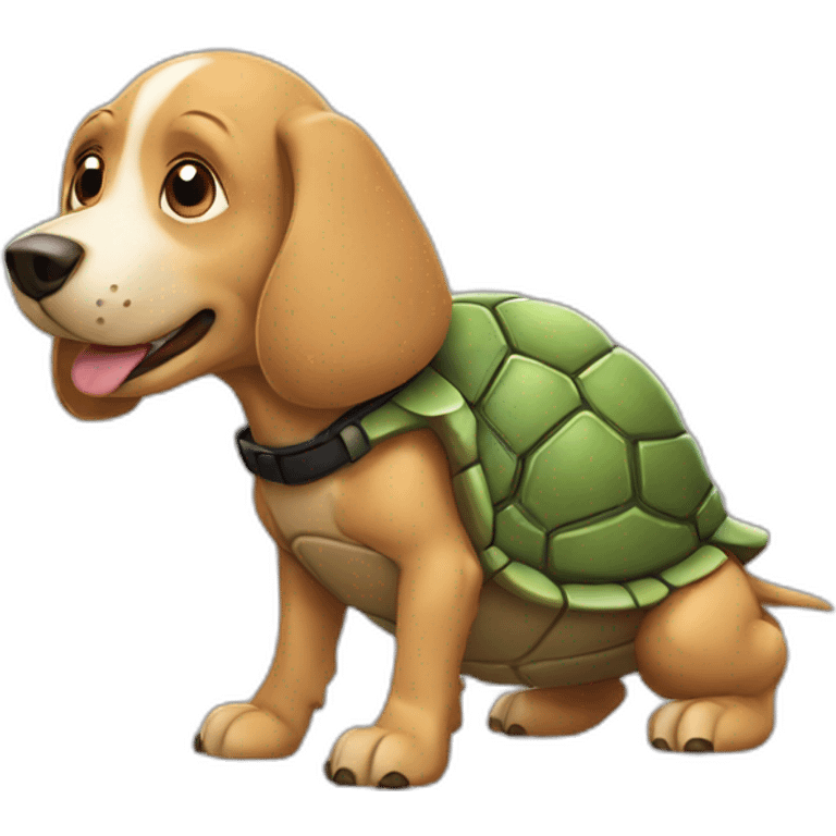 Chien sur tortue emoji