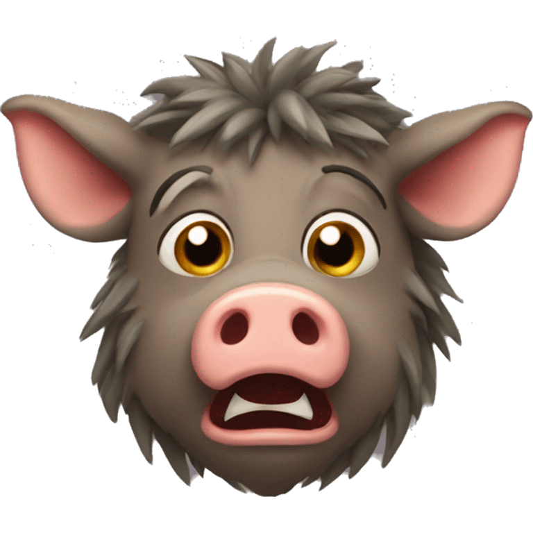 Shocked boar emoji