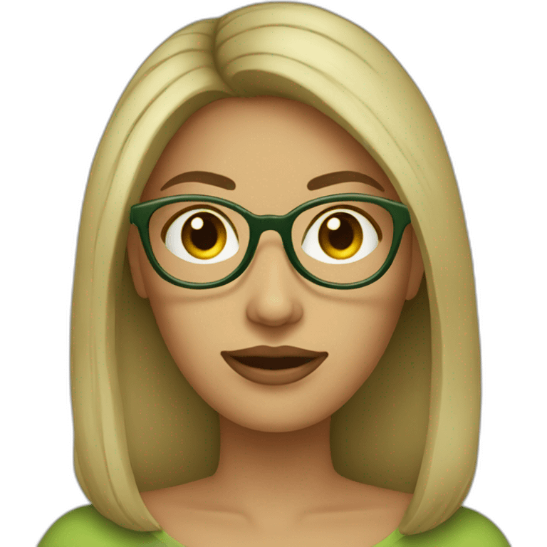 avocado-woman-femenist-in-eyeglasses-darkblonde-hair emoji