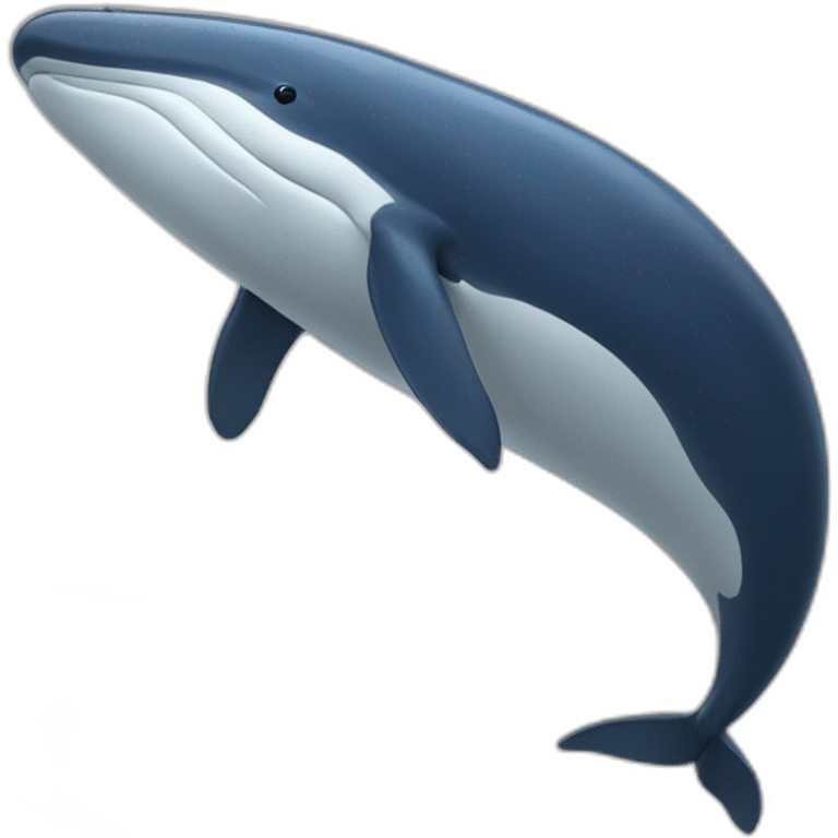 whale using computer emoji