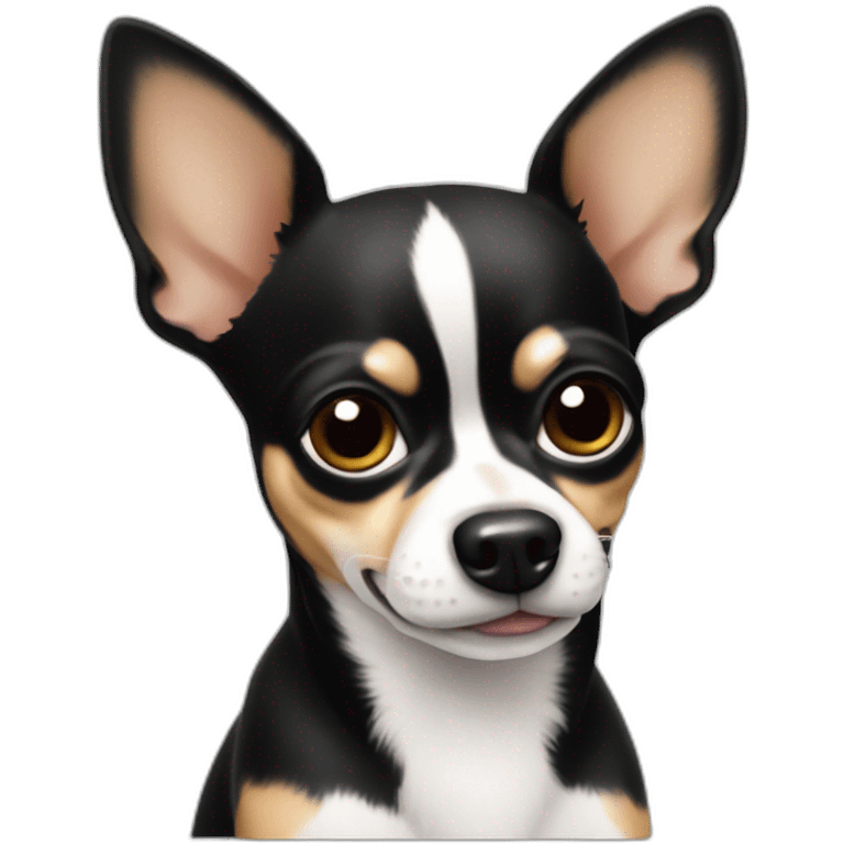 chihuahua black and white emoji