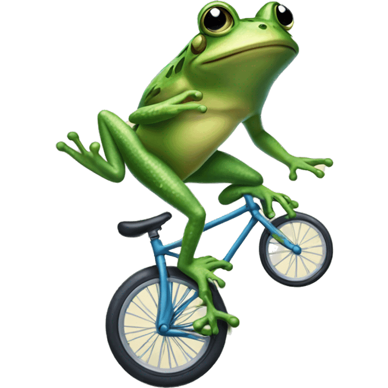 Frog riding unicycle emoji