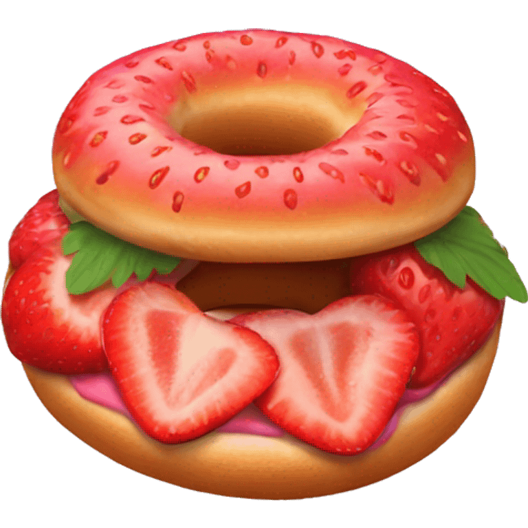 strawberry bagels emoji