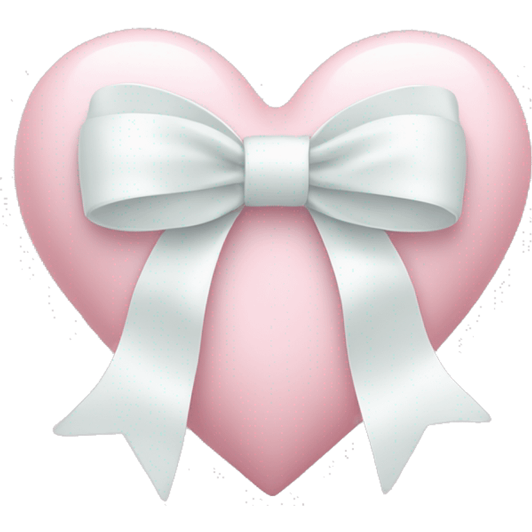 Pastel pink heart with white bow emoji