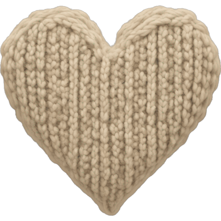 Beige knitted heart emoji