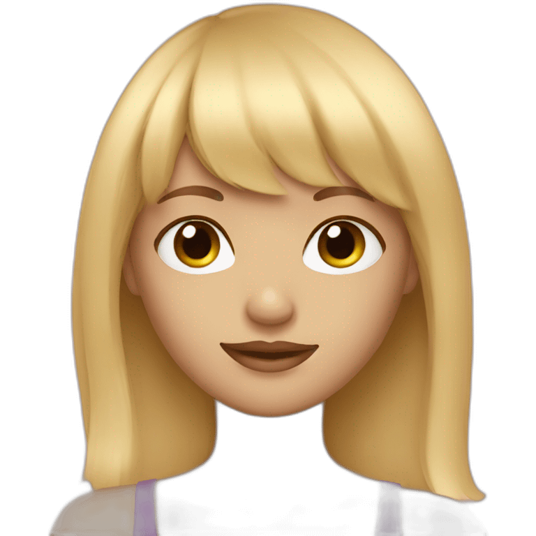 blonde girl with bangs emoji