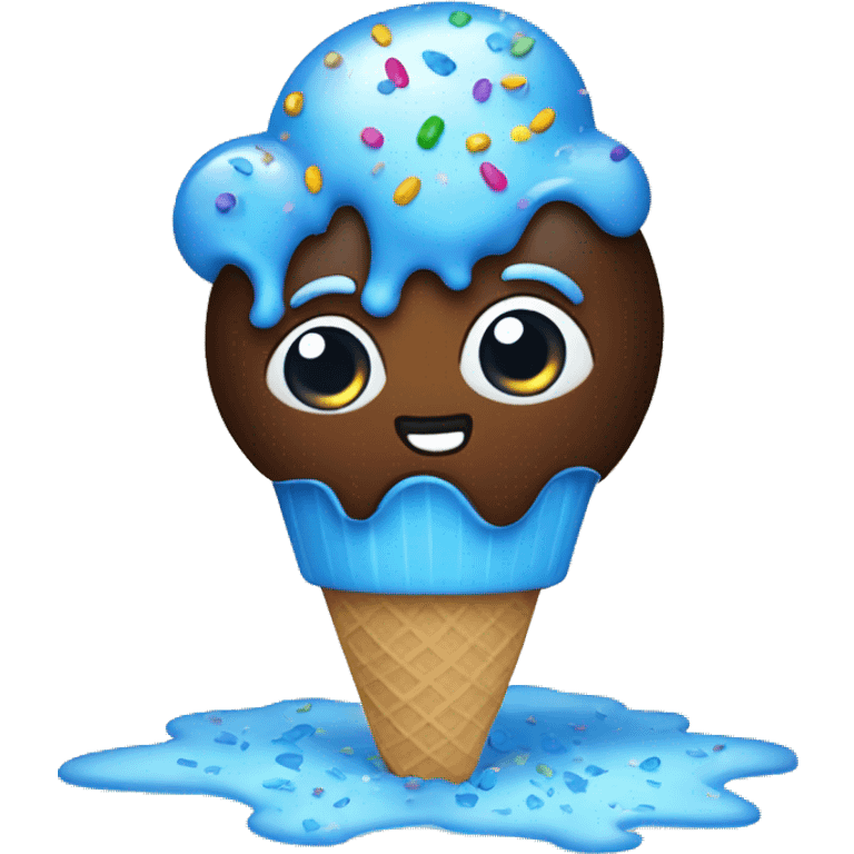 blue ice cream sprinkles  emoji